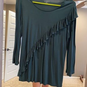 Light weight ruffle blouse green from Loft